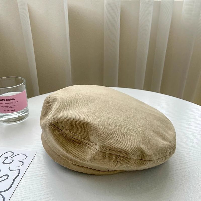 Cotton retro beret: khaki: M 84392