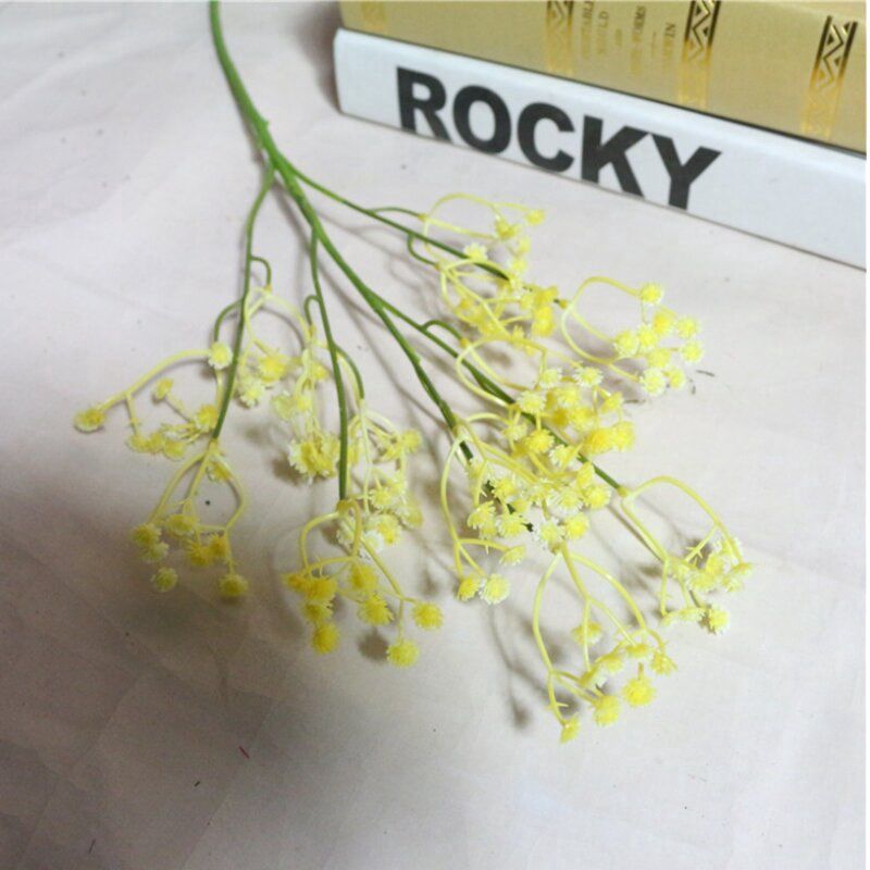 Minmei [Gypsophila] Bride Holding A Simulated Gypsophila Wedding Supplies Imitation Flower Direct Sales Desktop Decoration Color: Yellow 31064