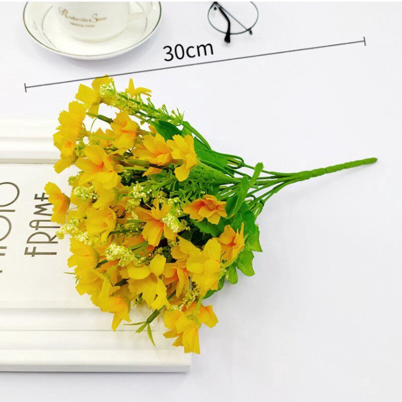 Qisehua 28 Jumping Orchid Chrysanthemum Artificial Flower Jumping: 一束黄色雏菊 22180 22180