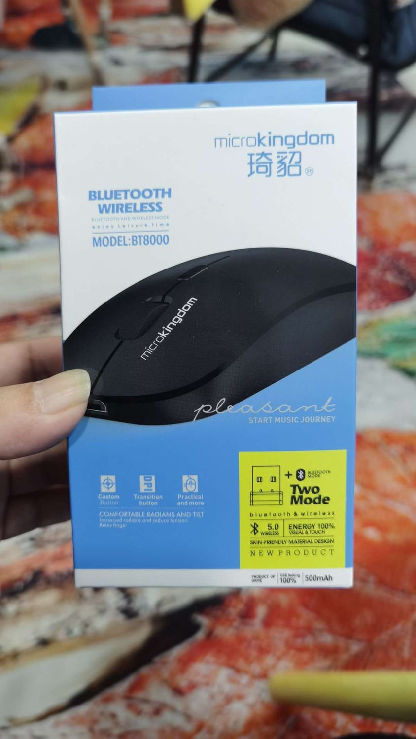 Microkingdom BT8000 two mode Bluetooth Wireless rechargable mouse handphone can use 03318