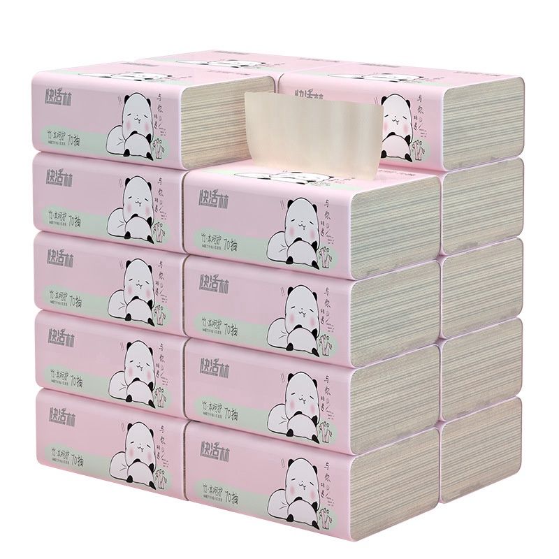 Happy forest pink bear Bamboo  3 layer tissue 110x175mm 220pcs  940350-1