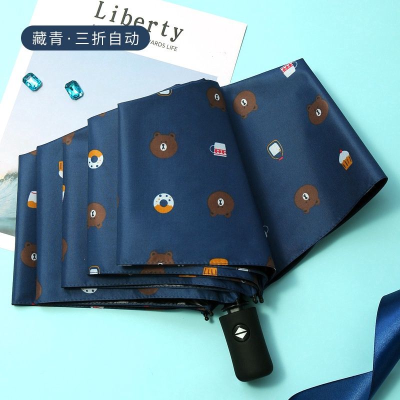 Auto Umbrella Small Bear Dark Blue 85844