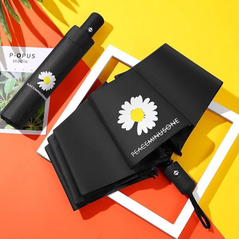 Auto Umbrella Sun Flower 306 Black 85855