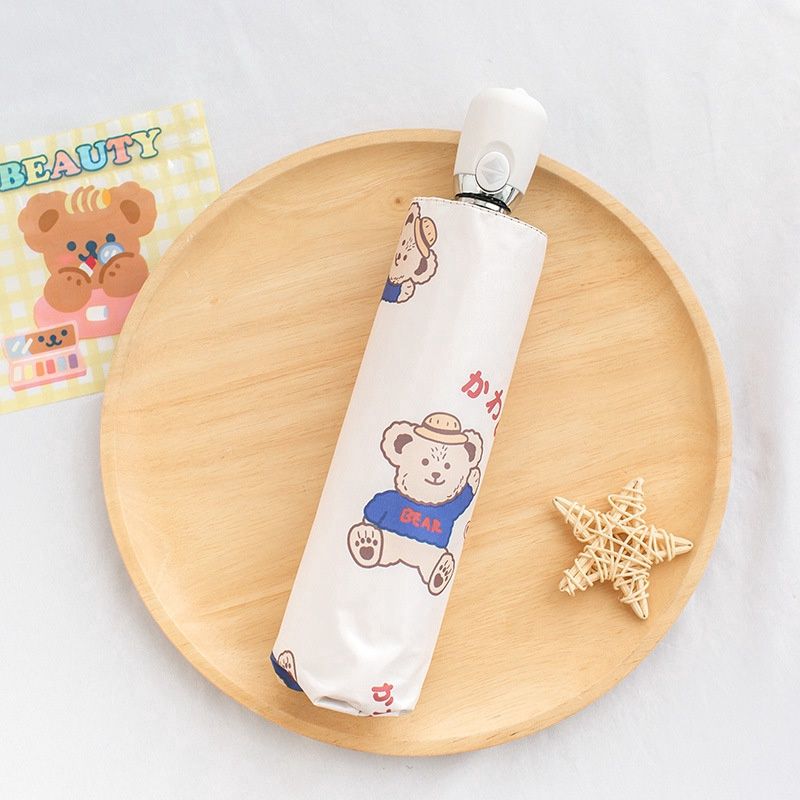 Auto Umbrella Teddy Bear White 13867
