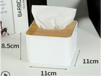 910 White Square Tissue Box