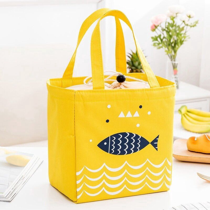 Insulated Bento Bag Fish Yellow 20x20cm 25092