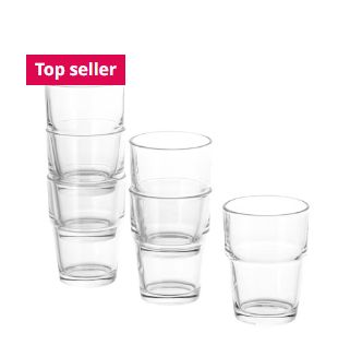 Ikea 6PCS REKO Glass, clear glass 17CL 6OZ 29439