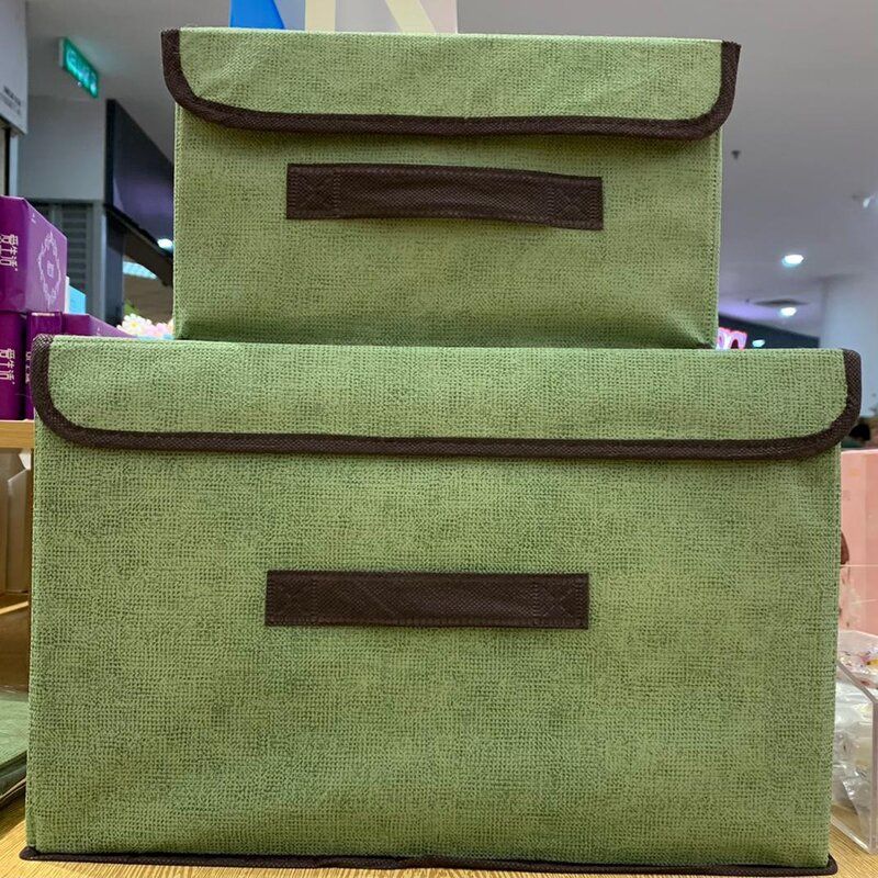 multi-purpose non-woven dust-proof storage box Color:GREEN L + S set