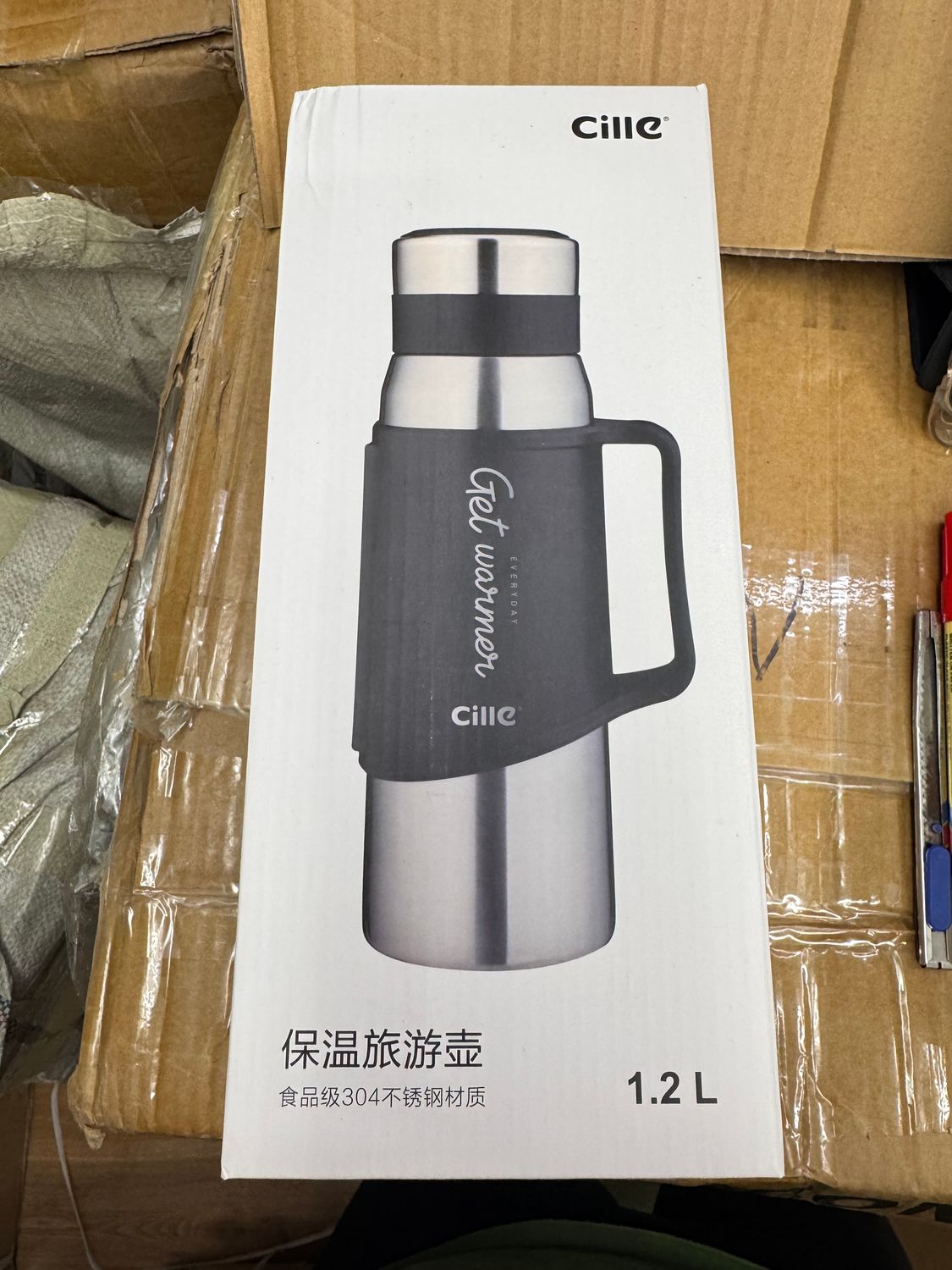14502 Thermos Flask, Cille 1867# Stainless Steel, 1200ml
