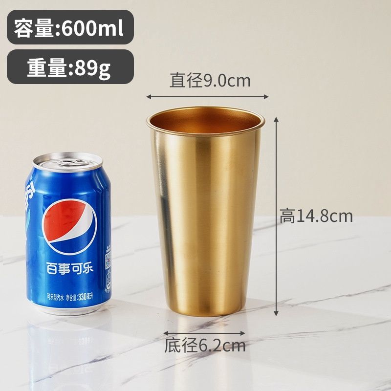 Runfeng 04 Stainless Steel Korean Cold Drink Mug: Gold 600ml 95047