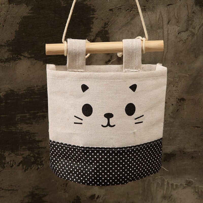 Hanging Wall Storage Bag White Dot 20382