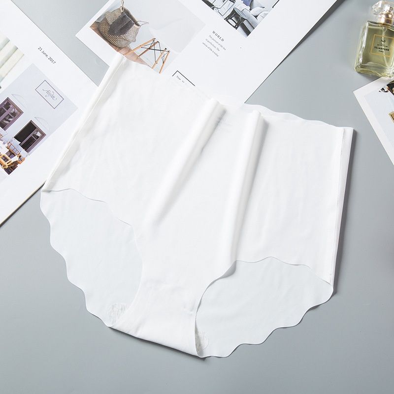 yayi  Ice silk seamless ultra-thin wavy girls panties pure size high waist one piece 73: white : XXL 80411