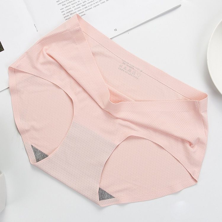 Yayi 850/A5088 Ice Silk Breathable mesh Panties :  M : Prawn Red 88034