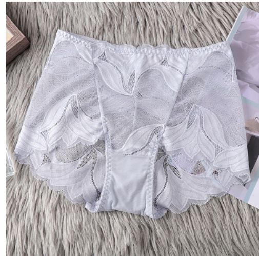 yayi  Transparent  Lace Mid Waist  Hip Lifting Brief 5533 : grey : XL 06098