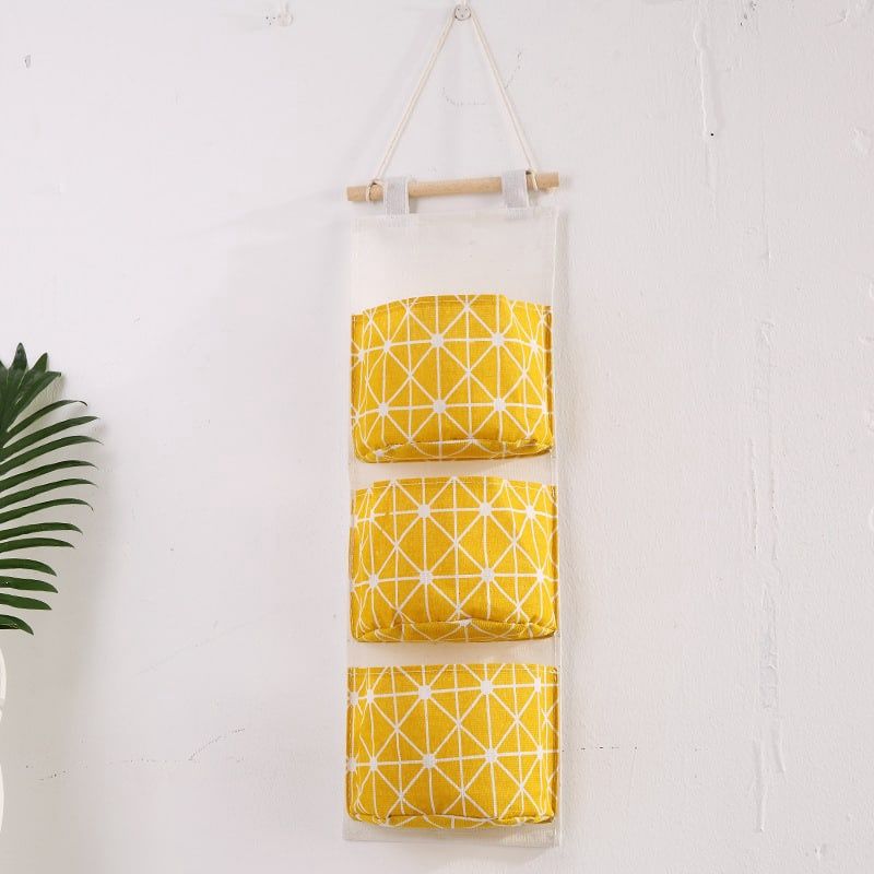 Hanging Wall Storage Bag Tableware Green 3 Pocket 98150