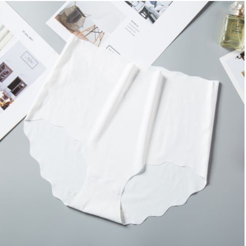 yayi  Ice silk seamless ultra-thin wavy girls panties pure size high waist one piece 73: white : XL 80410
