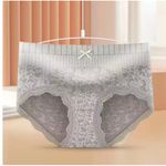Yayi belly-lifting butt-lifting graphene inner crotch lace panties mid-waist 宫廷3.0 : XL : Light Coffee 88048
