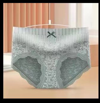 Yayi belly-lifting butt-lifting graphene inner crotch lace panties mid-waist 宫廷3.0 : green 07235