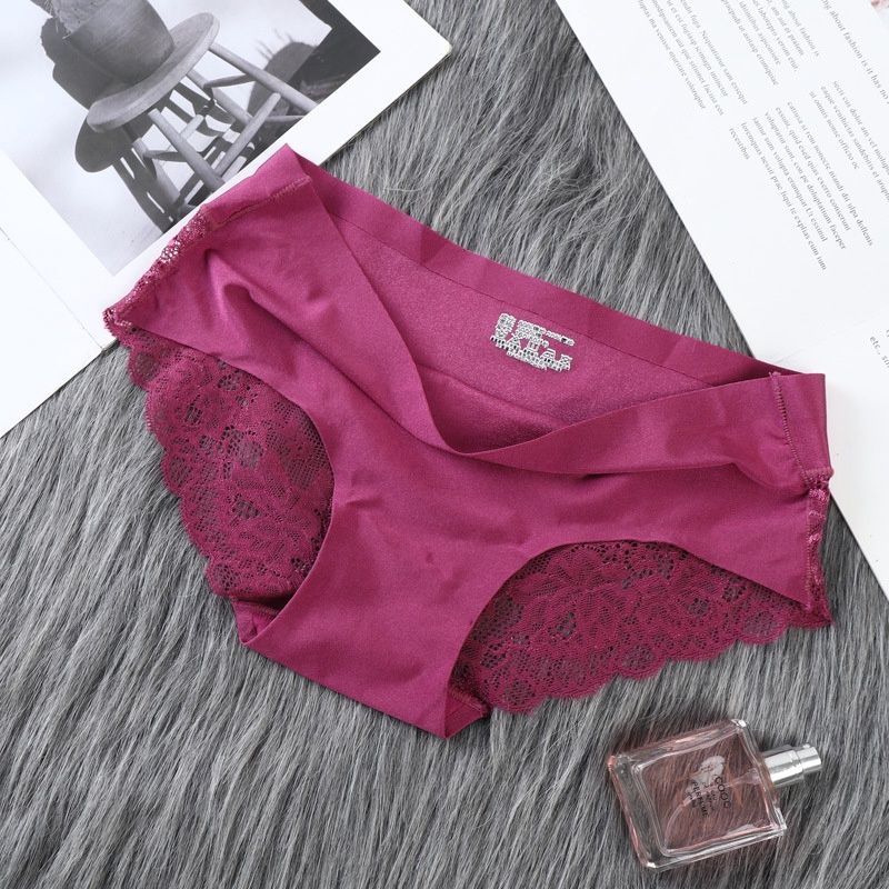 Yayi 93# ice silk Icy Pearl Lace panties : Rose Red XL 96669