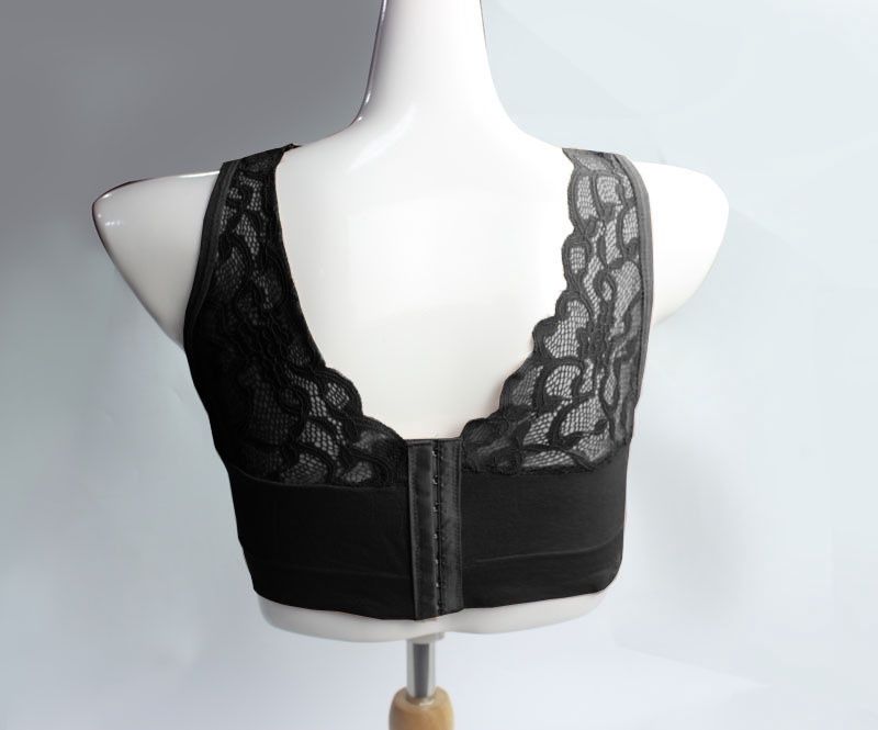 WLJ lace bra : buttoned  black 2XL  17068