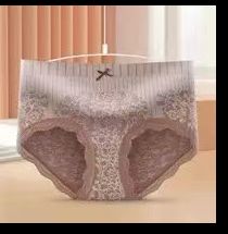 Yayi belly-lifting butt-lifting graphene inner crotch lace panties mid-waist 宫廷3.0 : orange  07241