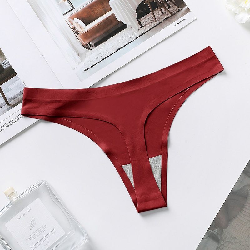 Yayi T10 Claret Red Ice Silk Seamless T panties  70669