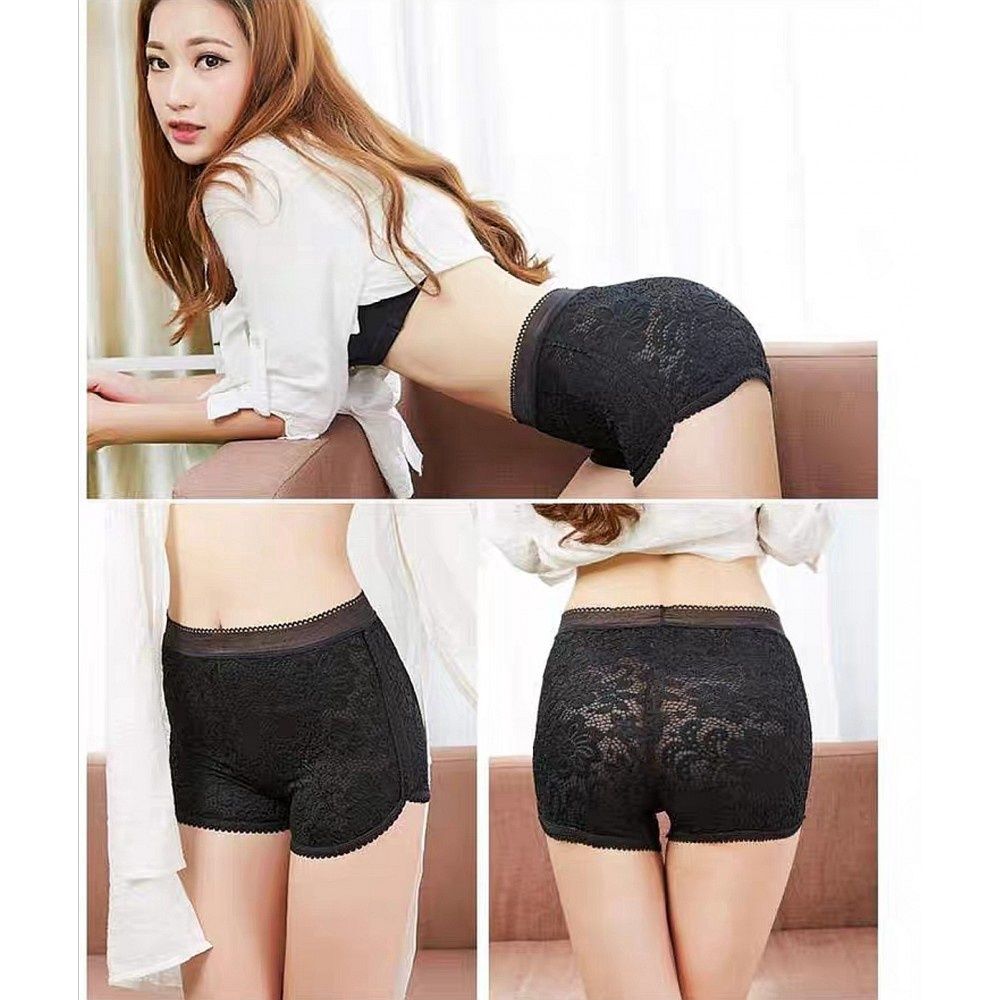 AMOI 8713 Safety Lace Pants - Color : Black, Panties Size : Free Size 40-59kg21504