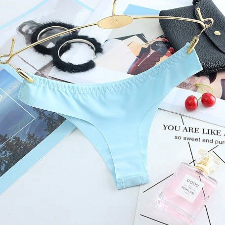 AMOI Seamless T Back 冰丝丁字裤 1557 - Panties Size : Free Size 40-75kg, Color Code : Light Blue21527