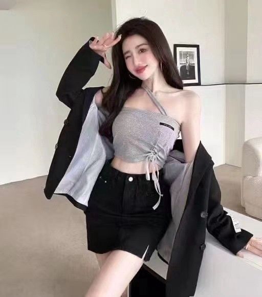 WNL 618 Cotton sling inner wrap bra underwear beautiful back: light grey: 40-65kg 53165