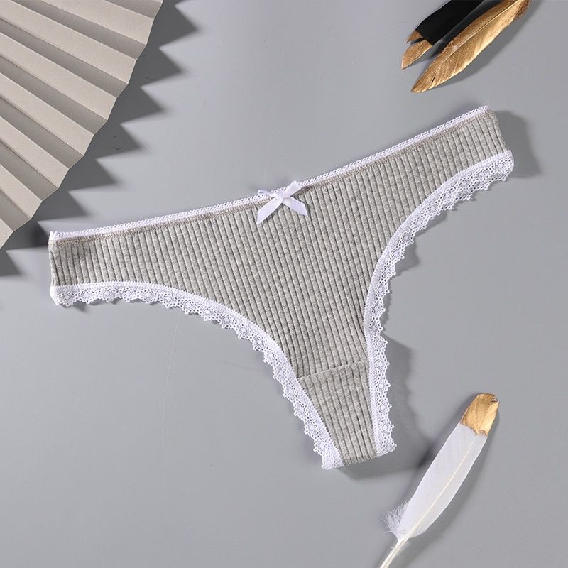 QF S67# Seamless T Back Panties : grey: XL