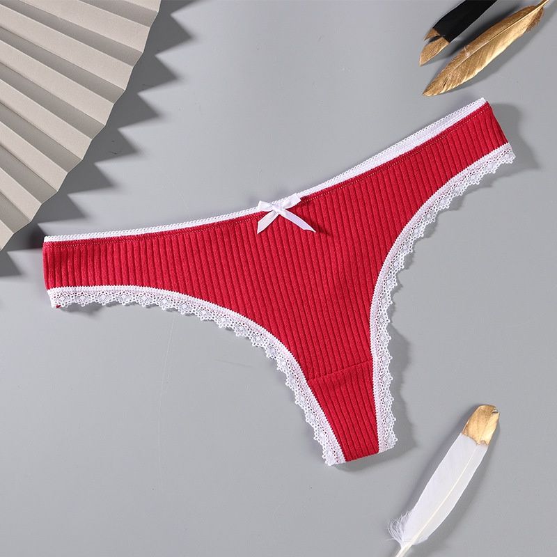 QF S67# Seamless T Back Panties : Red: XL