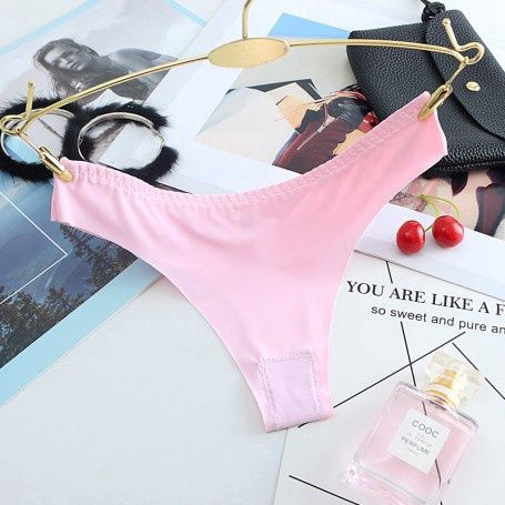 AMOI Seamless T Back 冰丝丁字裤 1557 - Panties Size : Free Size 40-75kg, Color Code : Light Pink21522