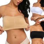 Tube top 3pcs: black and white skin color: XL