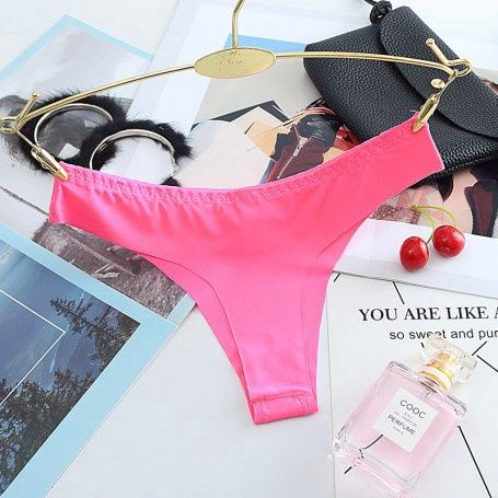 AMOI Seamless T Back 冰丝丁字裤 1557 - Panties Size : Free Size 40-75kg, Color Code : Rose Pink21523