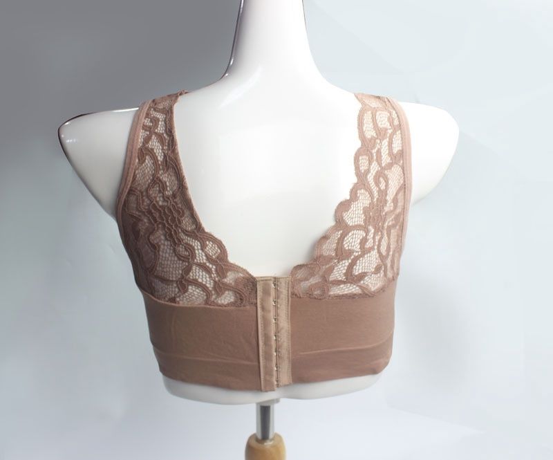 WLJ lace bra : buttoned  khaki 2XL  17064