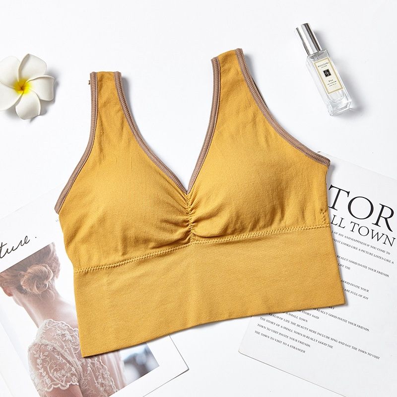 ASF 2014# Quick dry running sport bra: Yellow XL 21628