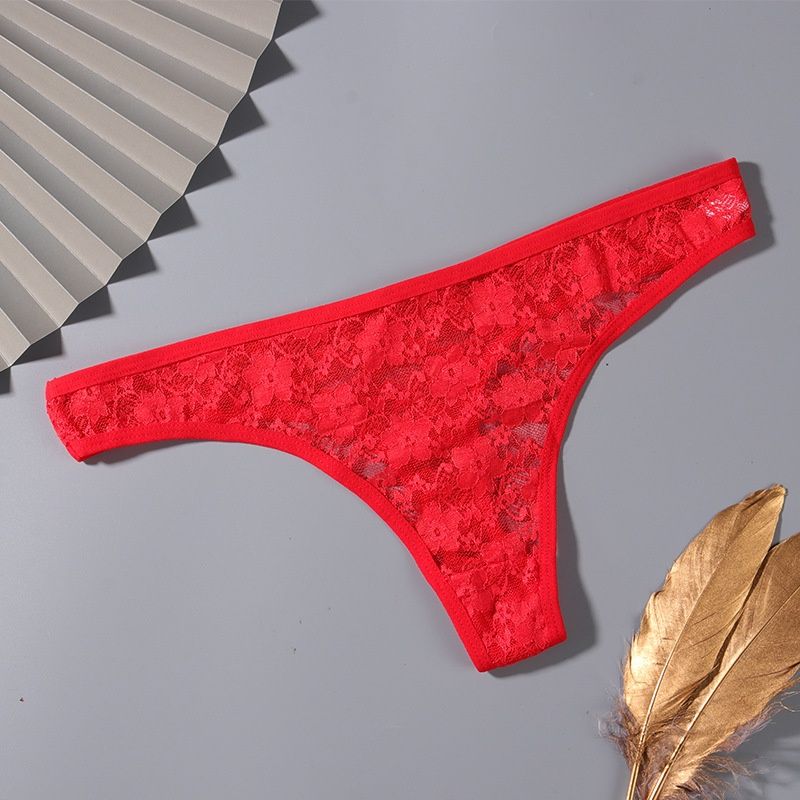 QF 187# Mesh T Back lace Panties  edge: red: L 12498