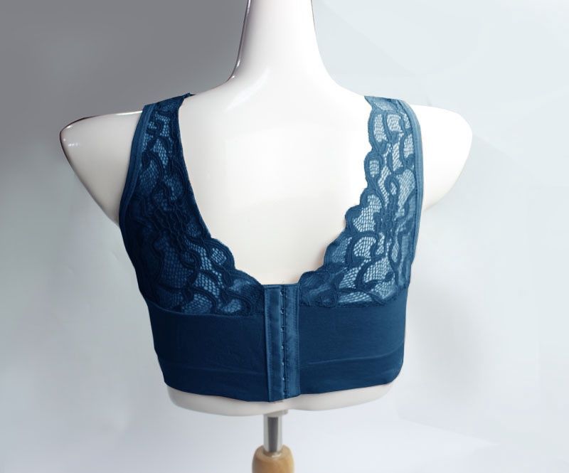 WLJ lace bra : buttoned  dark blue 2XL  17066