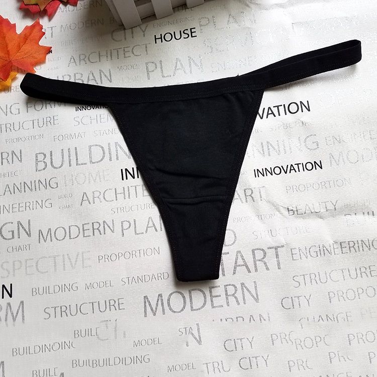 QF D155 Cotton T Back Panties: black: L 42242
