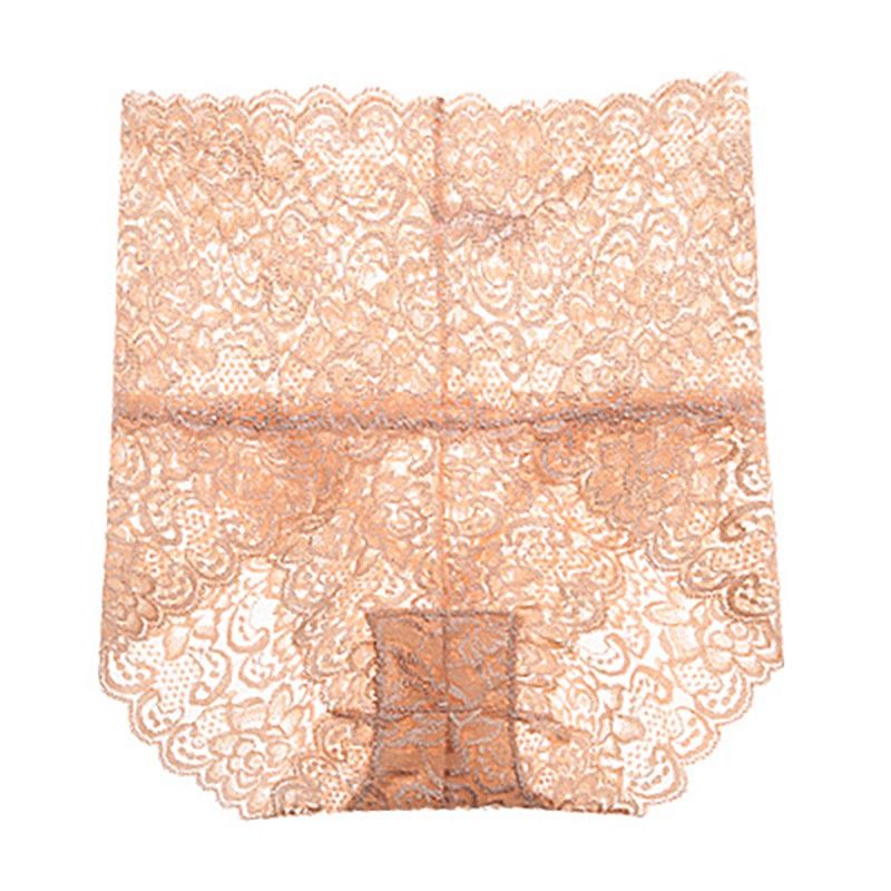 rihui 1064 High Waist Sexy Lace  Panties: Skin Color: XXL 76754