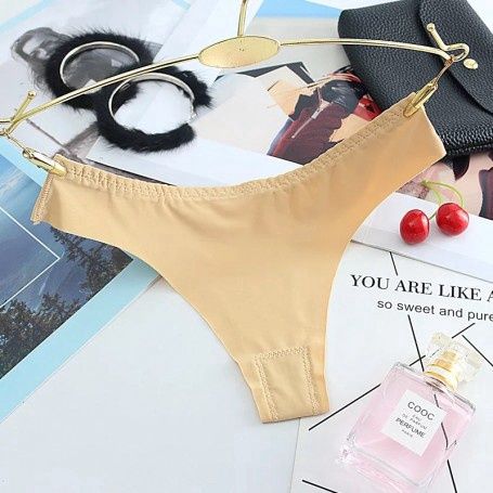 AMOI Seamless T Back 冰丝丁字裤 1557 - Panties Size : Free Size 40-75kg, Color Code : Skin21521