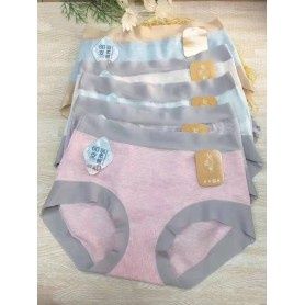 Amoi High Quality Cotton Panties 7045 - Panties Size : Free Size 40-65kg, Color Code :grey pink 21600