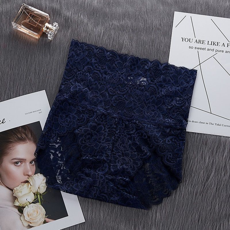 rihui 1064 High Waist Sexy Lace  Panties: Sapphire Blue: XXL 76759