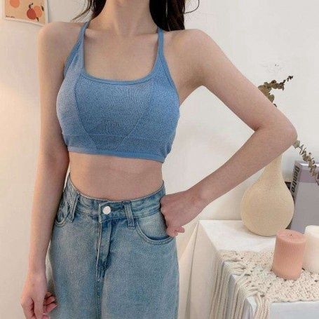 AMOI S040 Bling Bling Bra Cross Blue
