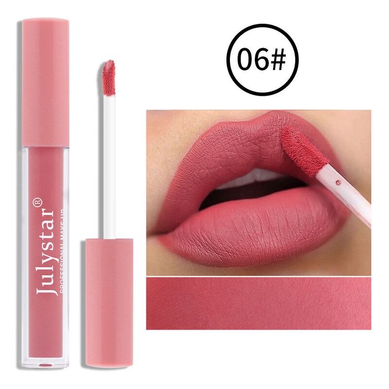 Julystar 9701-027M-06# 2.5ml Matte Lip Glaze Lipstick 03304