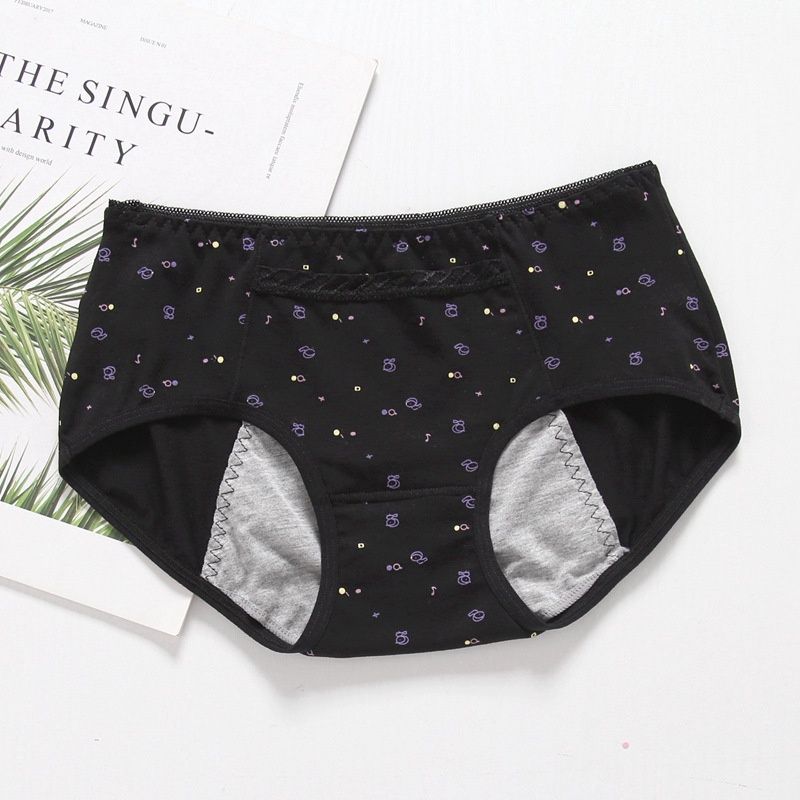 RSD 6763 Leakproof Pocket Mid Waist Women's Physiological Briefs: black 07851
