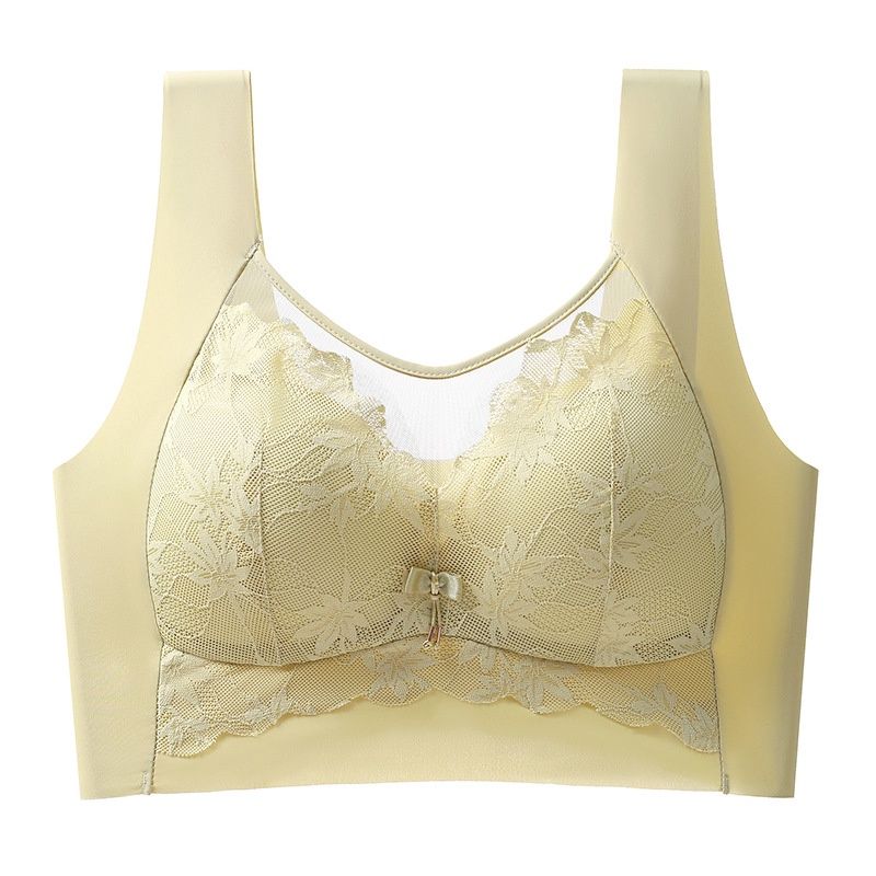 Modai 0025 Women's lace underwear ice silk: light yellow: 3XL 82000