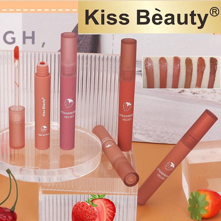 Kiss beauty 70282-03 strawberry velvet lips gloss 4mlx24 95033