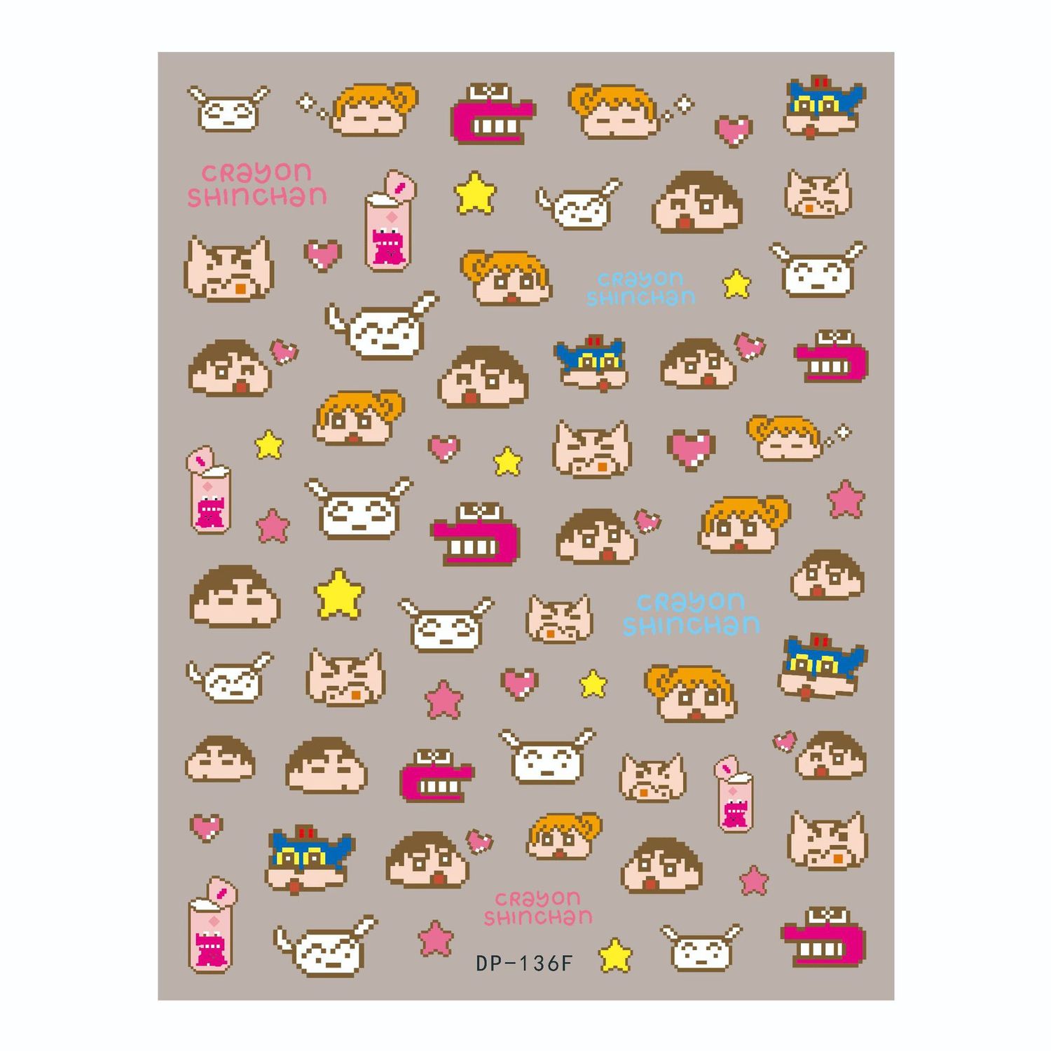 KW 5D embossed nail art stickers: Pixel Crayon Shin-chan 82520