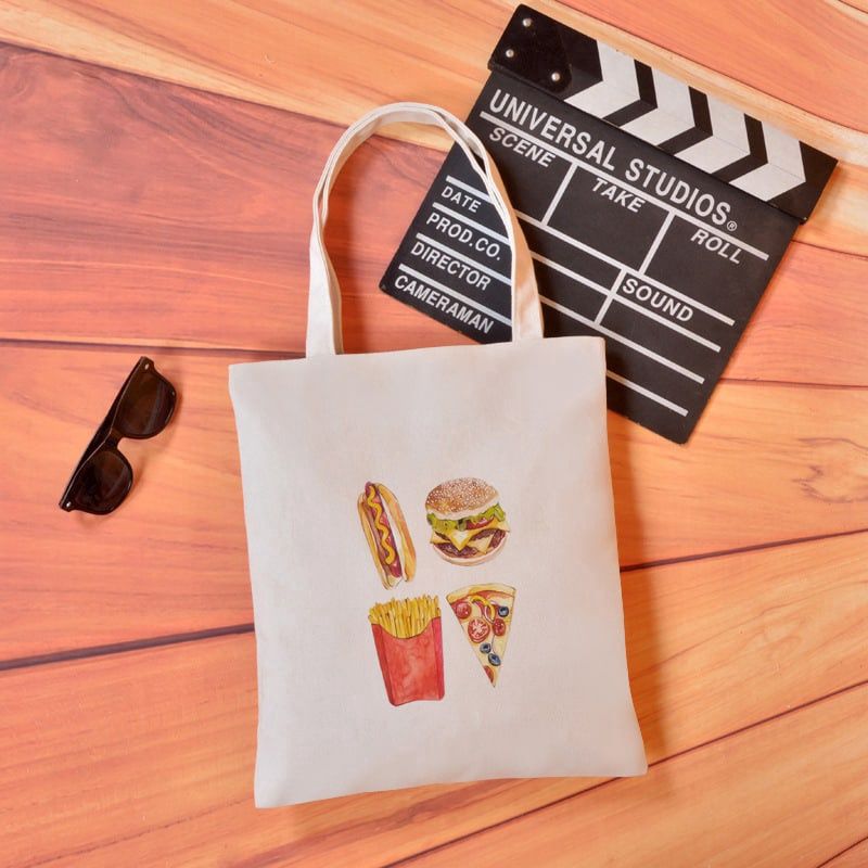 Canvas Tote Bag Burger White 2005 76843